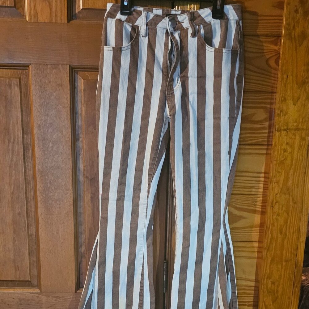 Brown striped jeans